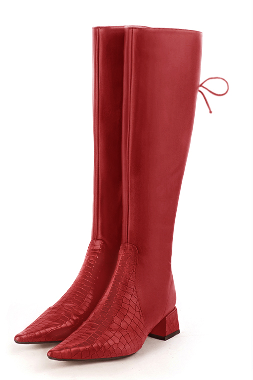 Scarlet red dress knee-high boots for women - Florence KOOIJMAN